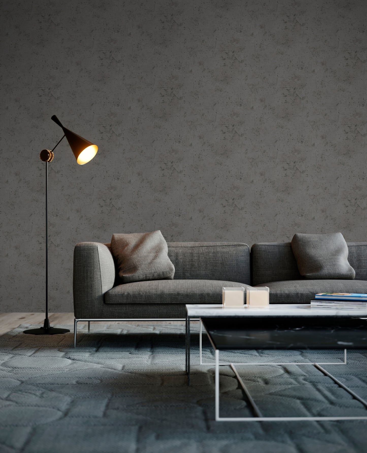 Livingwalls Beton Optik Vinyl Tapete New Walls,Loft Livin Grau Wandtapete