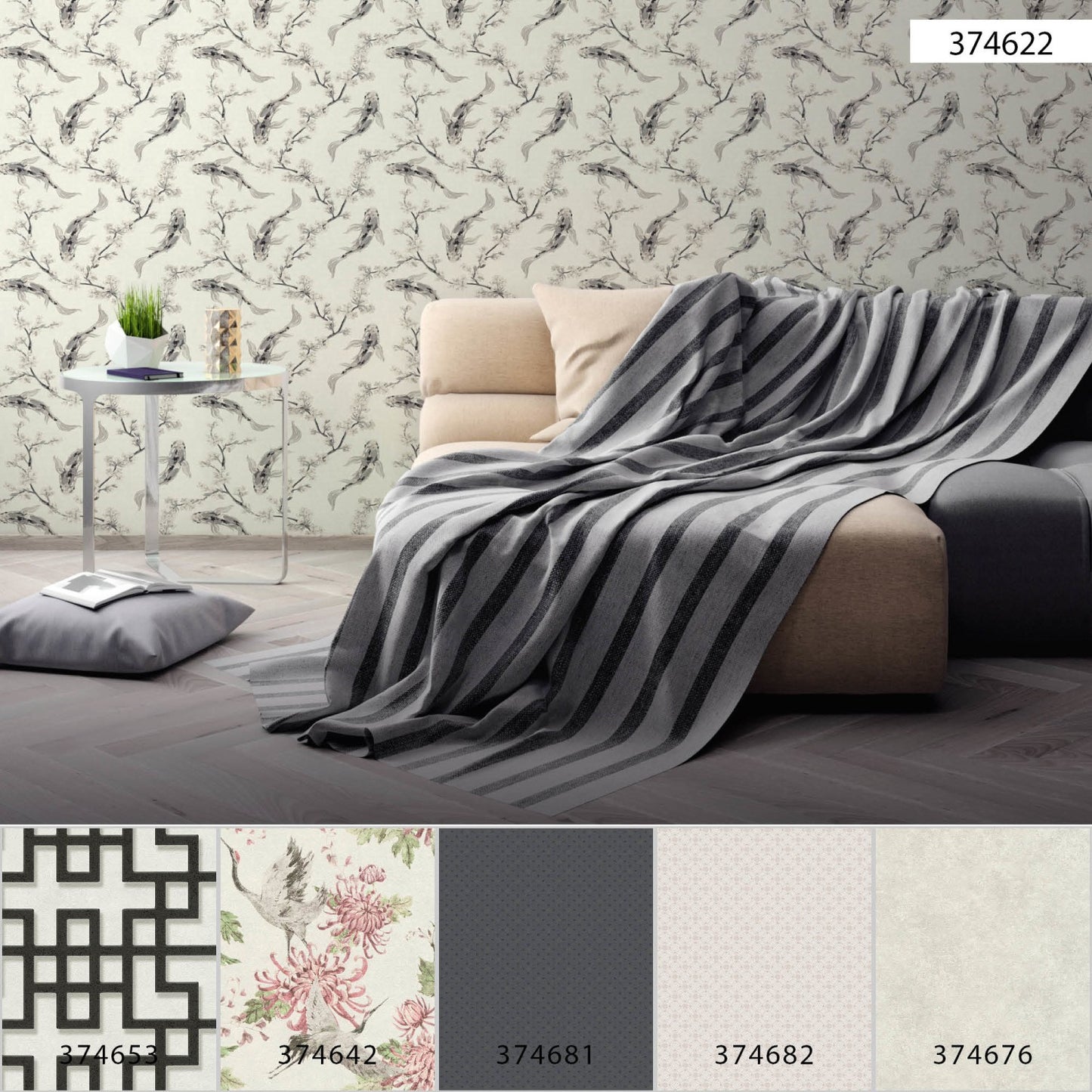 Japanische & Chinesische Tapete Grau 374622 Vlies-Wandtapete A.S. Création Tapete