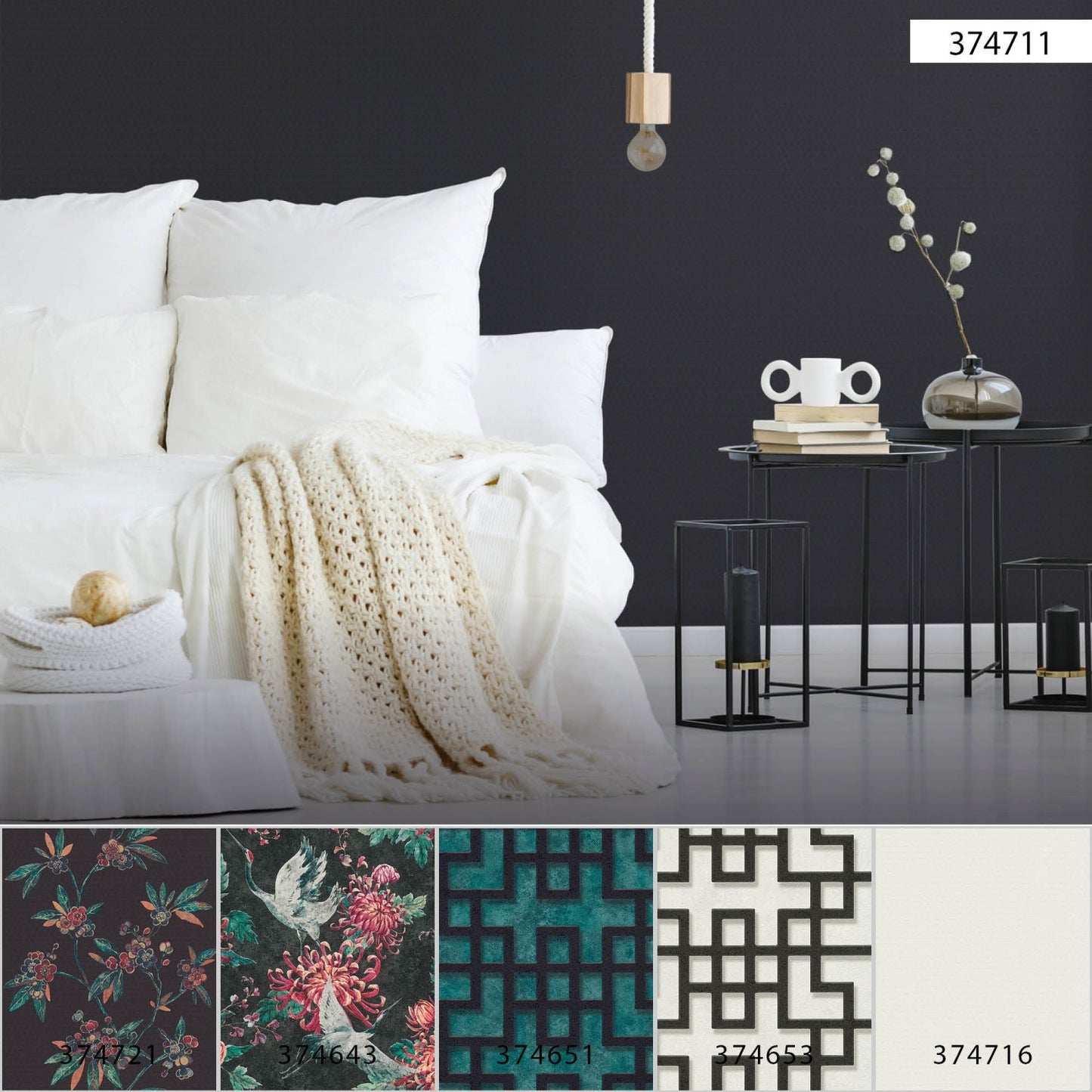 Japanische & Chinesische Tapete Schwarz Vliestapetenrolle 374711 A.S. Création Tapete