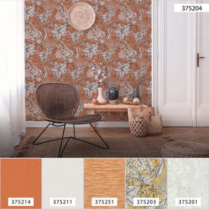 Daniel Hechter Dschungeltapete Orange 375204 Wandtapete Vliestapete Floral Vinyl