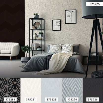 Daniel Hechter Geometrische Tapete Schwarz 375226 Wandtapete Vliestapete Vinyl