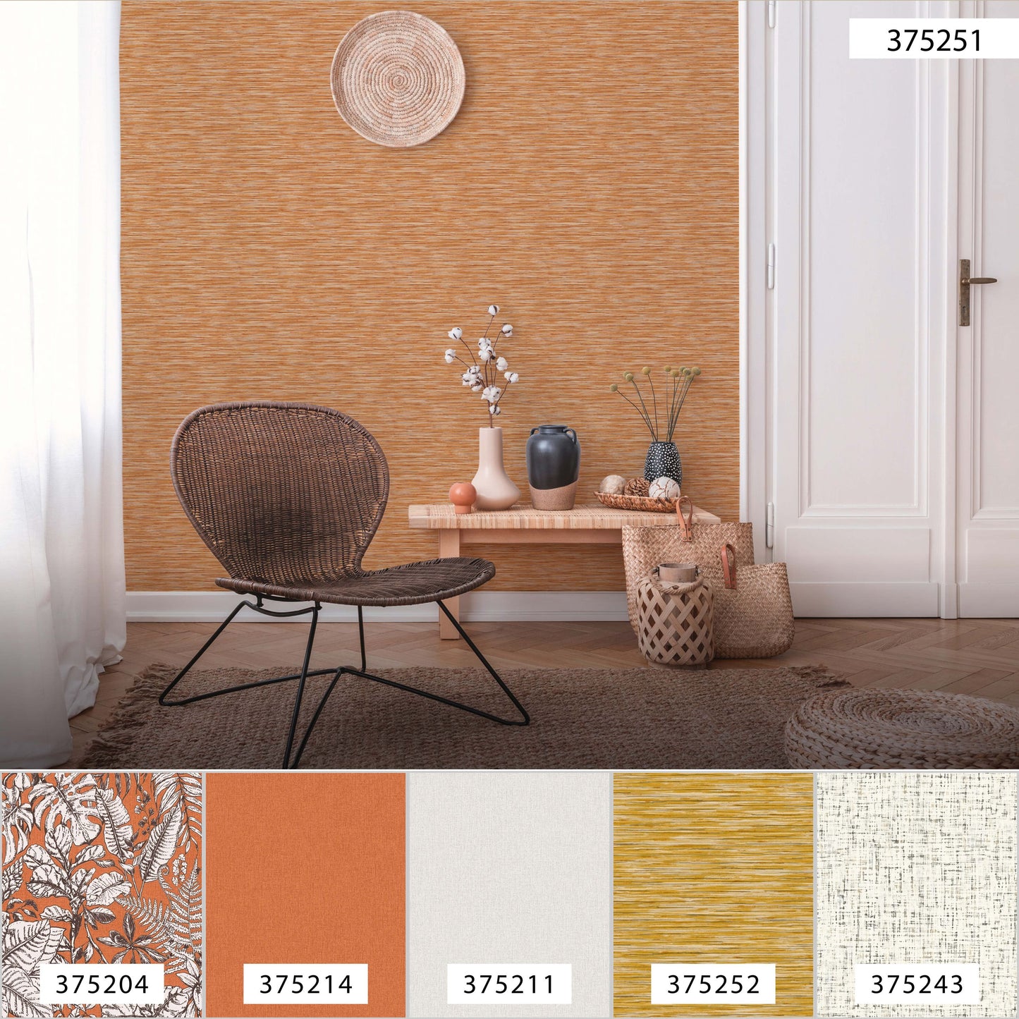 Daniel Hechter Designertapete Orange 375251 Wandtapete Vliestapete Floral Vinyl