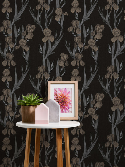 Daniel Hechter Blumentapete Schwarz 375261 Wandtapete Vliestapete Floral Vinyl