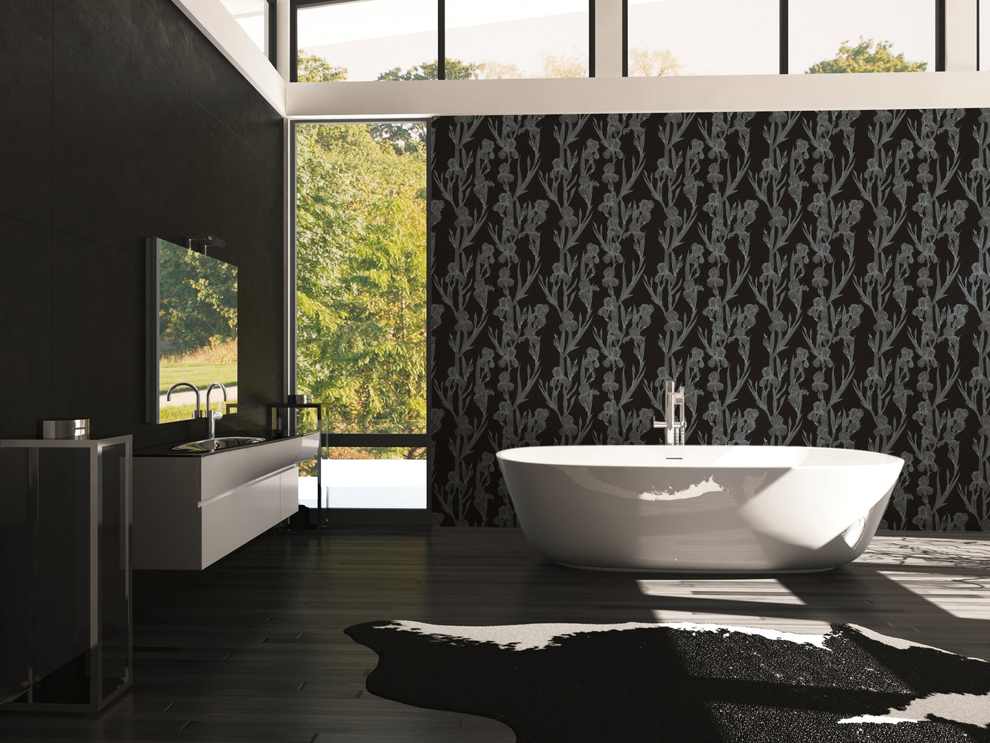 Daniel Hechter Blumentapete Schwarz 375262 Wandtapete Vliestapete Floral Vinyl