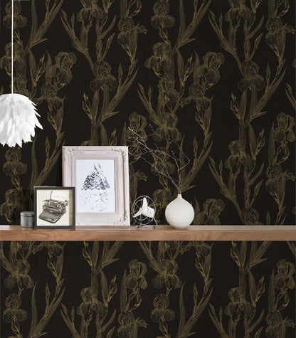 Daniel Hechter Blumentapete Schwarz 375263 Wandtapete Vliestapete Floral Vinyl