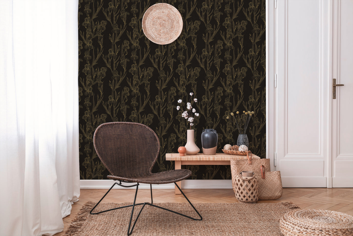 Daniel Hechter Blumentapete Schwarz 375263 Wandtapete Vliestapete Floral Vinyl