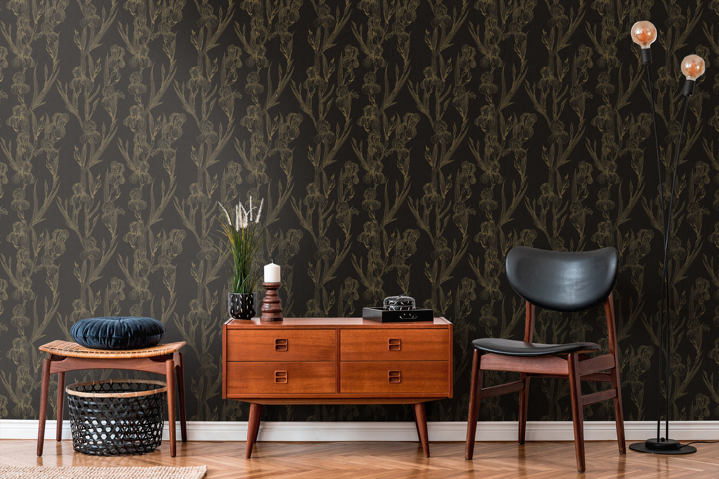 Daniel Hechter Blumentapete Schwarz 375263 Wandtapete Vliestapete Floral Vinyl