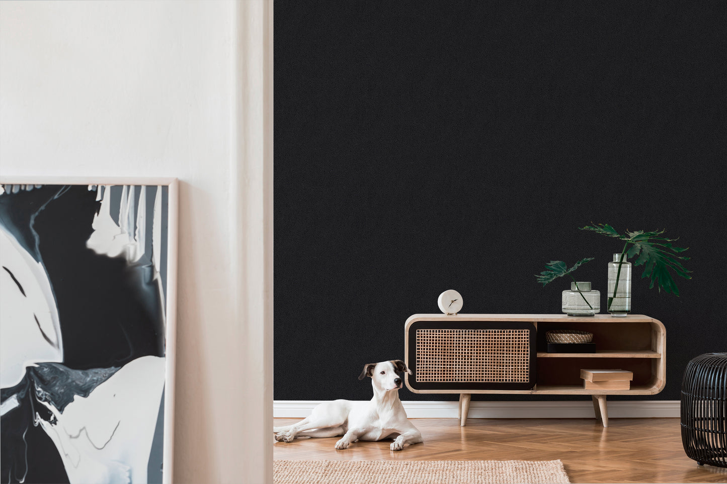 Daniel Hechter Unitapete Schwarz 375272 Wandtapete Vliestapete Floral Unis Vinyl