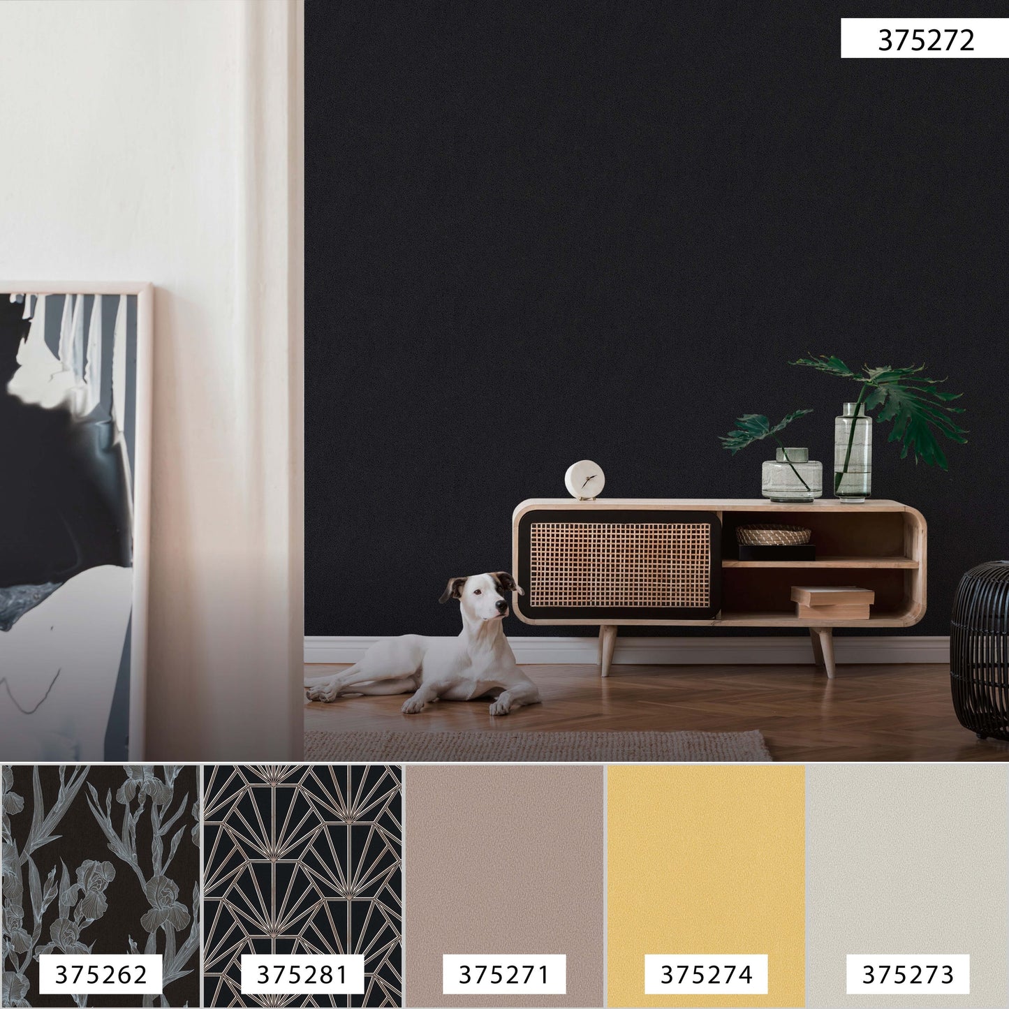 Daniel Hechter Unitapete Schwarz 375272 Wandtapete Vliestapete Floral Unis Vinyl