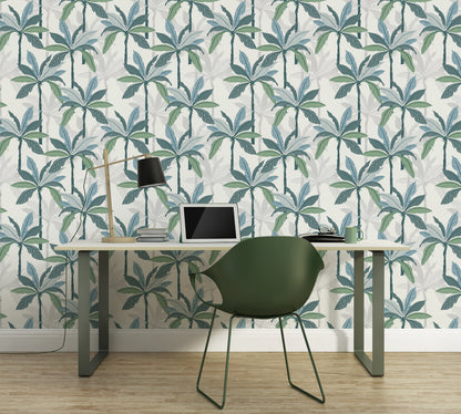 A.S. Création Dschungeltapete Blau 375301 Wandtapete Vliestapete Floral Vinyl