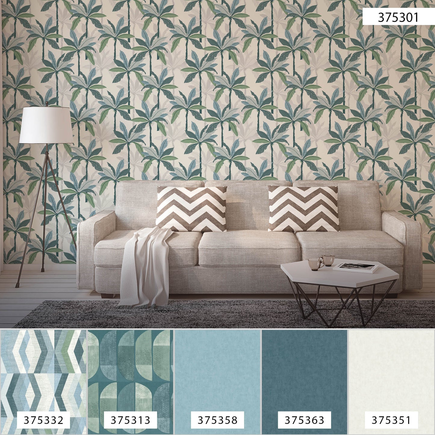 A.S. Création Dschungeltapete Blau 375301 Wandtapete Vliestapete Floral Vinyl