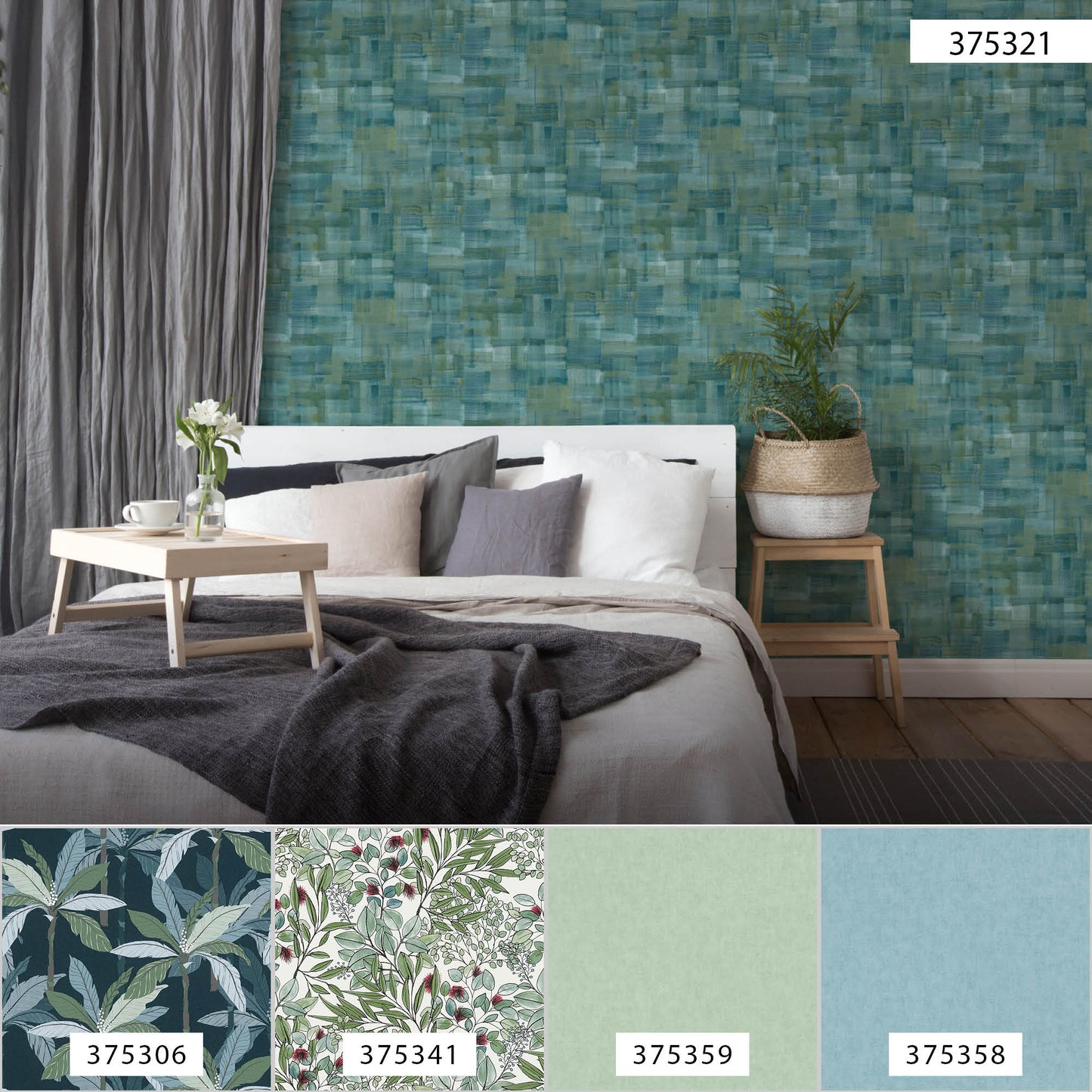 A.S. Création Tapete modern Blau 375321 Wandtapete Vliestapete Floral Unis Vinyl