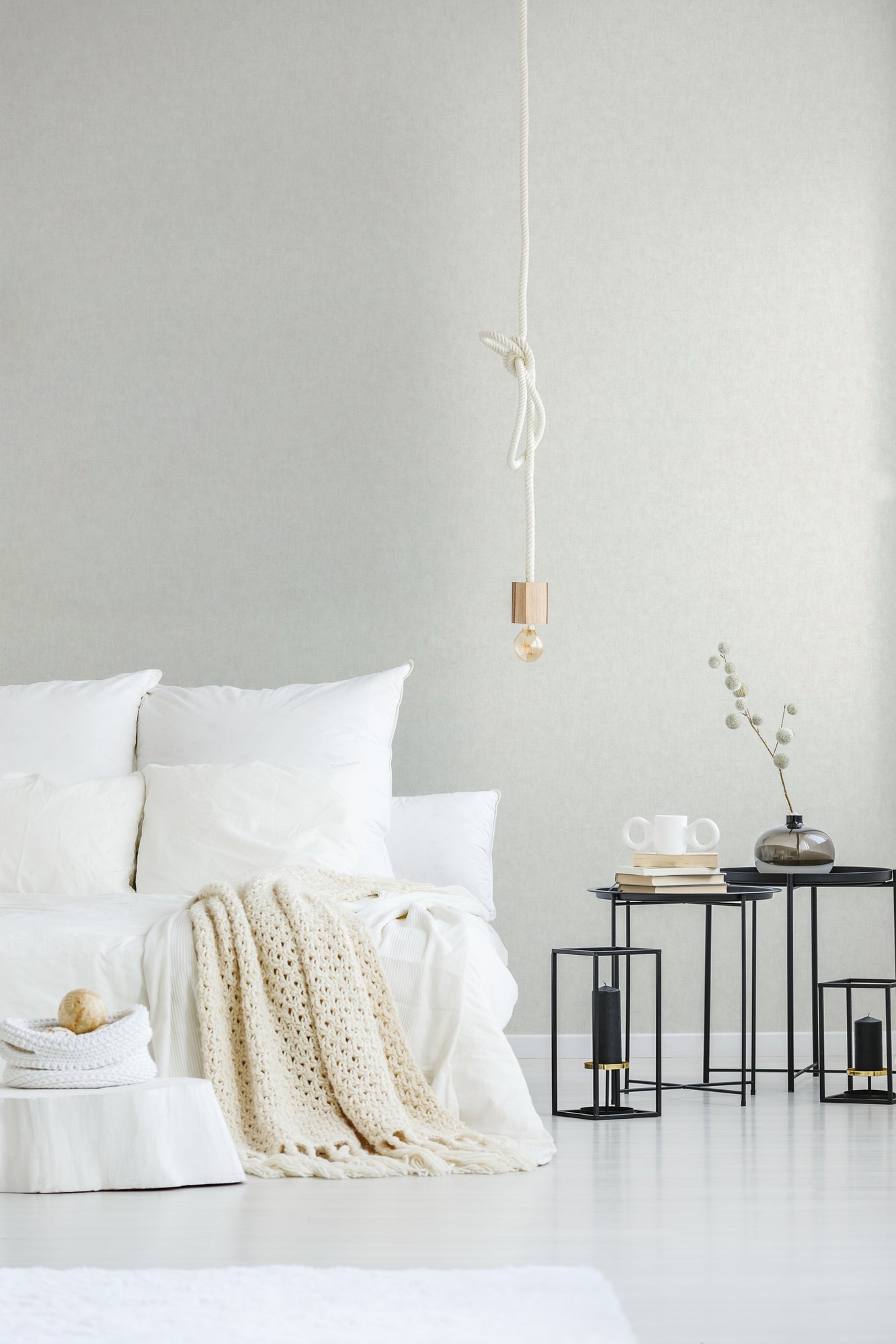 A.S. Création Unitapete Weiß 375351 Wandtapete Vliestapete Floral Unis Vinyl