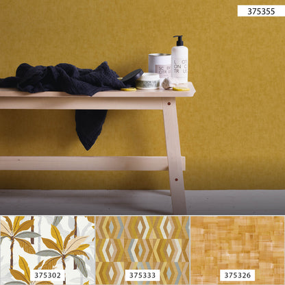 A.S. Création Unitapete Gelb 375355 Wandtapete Vliestapete Floral Unis Vinyl