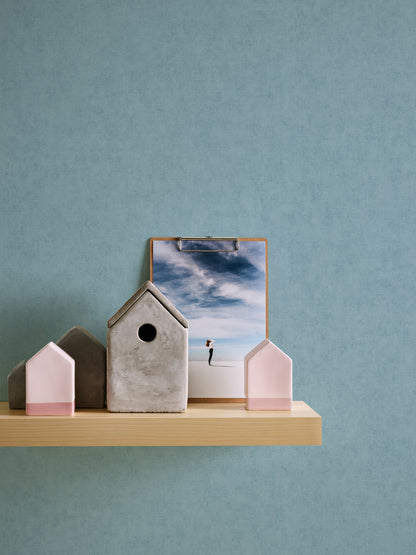 A.S. Création Unitapete Blau 375358 Wandtapete Vliestapete Floral Unis Vinyl