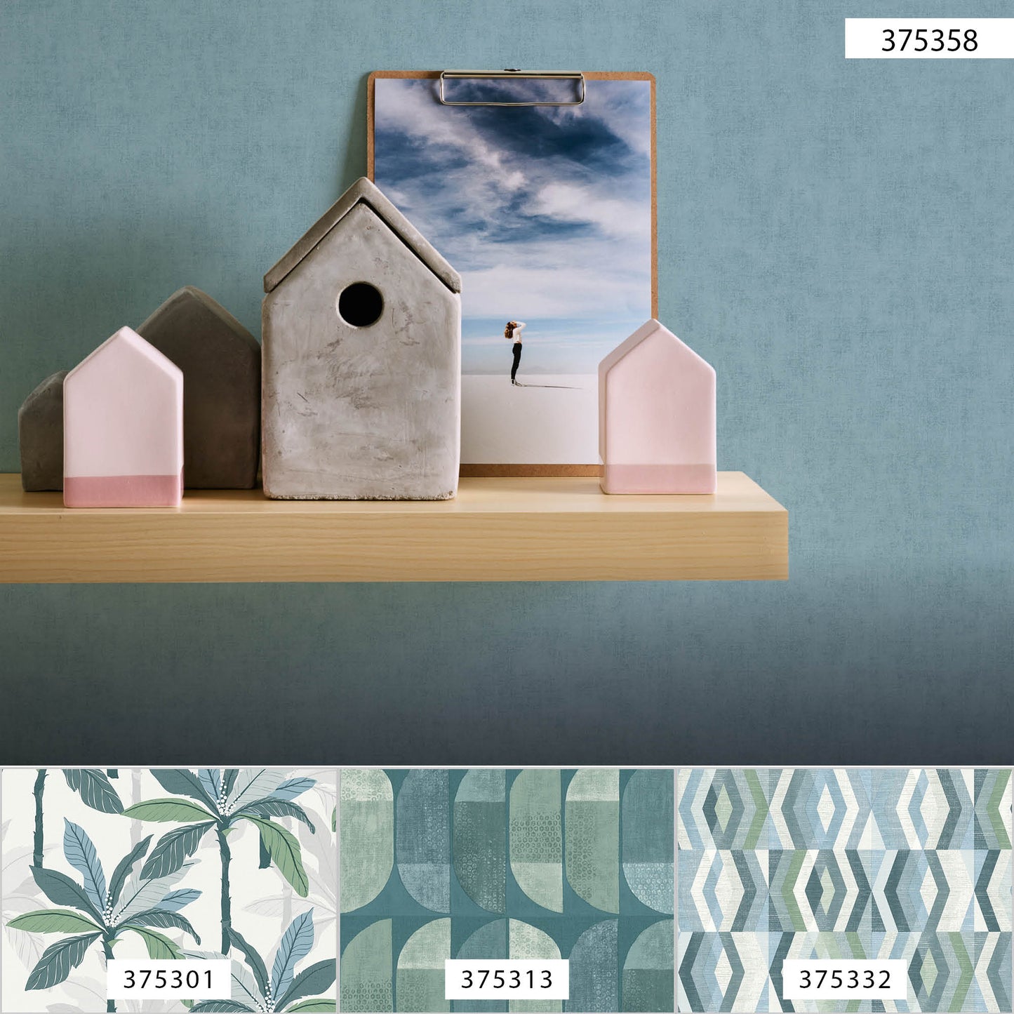 A.S. Création Unitapete Blau 375358 Wandtapete Vliestapete Floral Unis Vinyl