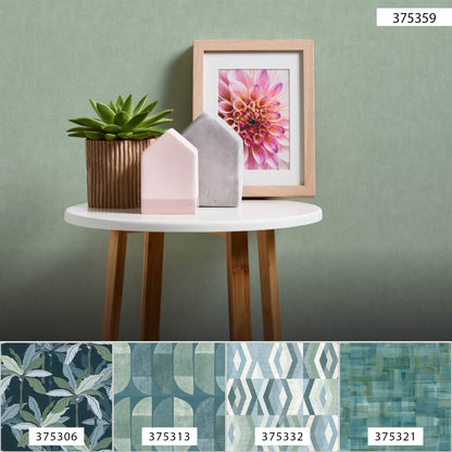 A.S. Création Unitapete Grün 375359 Wandtapete Vliestapete Floral Unis Vinyl