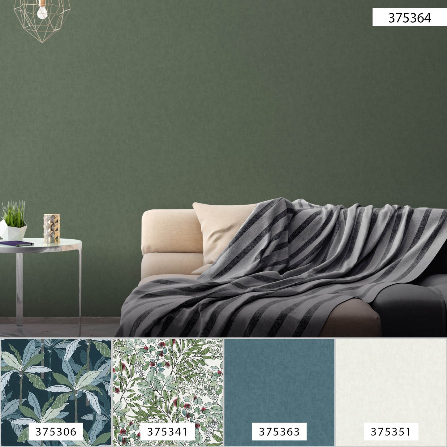 A.S. Création Unitapete Grün 375364 Wandtapete Vliestapete Floral Unis Vinyl