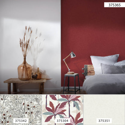 A.S. Création Unitapete Rot 375365 Wandtapete Vliestapete Floral Unis Vinyl