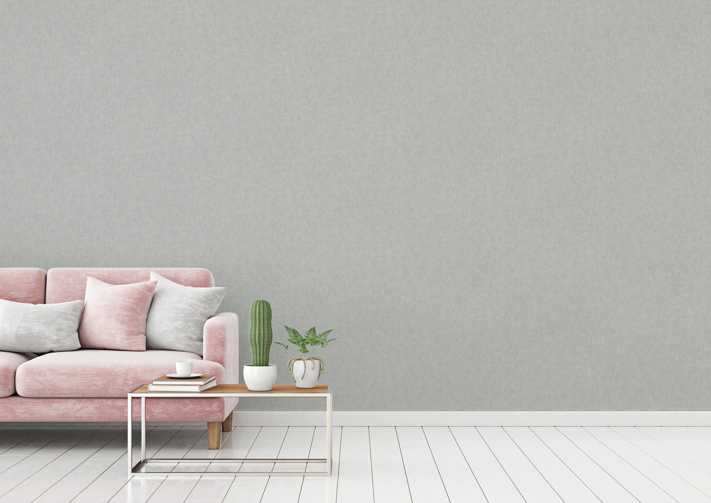 A.S. Création Unitapete Grau 375366 Wandtapete Vliestapete Floral Unis Vinyl