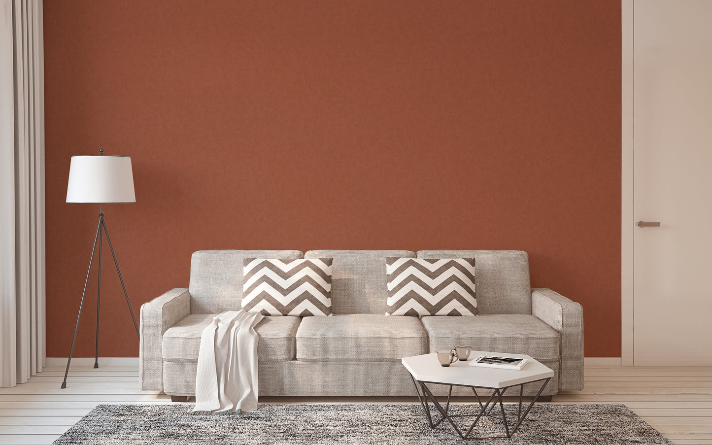 A.S. Création Unitapete Orange 375367 Wandtapete Vliestapete Floral Unis Vinyl