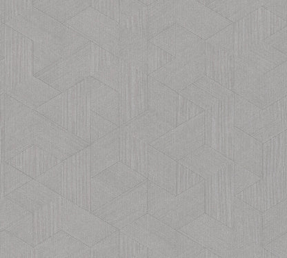 A.S. Création Geometrisch Grau 375615 Wandtapete Vlies Satin Rolle Tapete VILLA