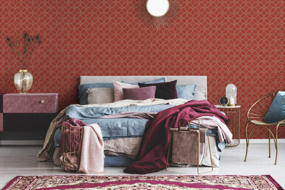 A.S. Création Geometrisch Rot 375646 Wandtapete Vlies Satin Rolle Tapete VILLA