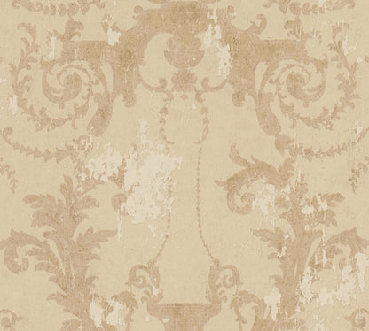 A.S. Création Barock Tapete Beige 376483 Wandtapete Vliestapete Struktur Vinyl