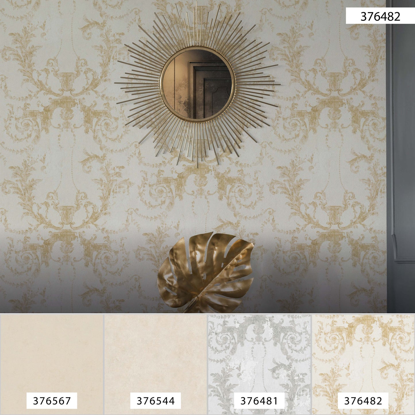 A.S. Création Barock Tapete Beige 376483 Wandtapete Vliestapete Struktur Vinyl