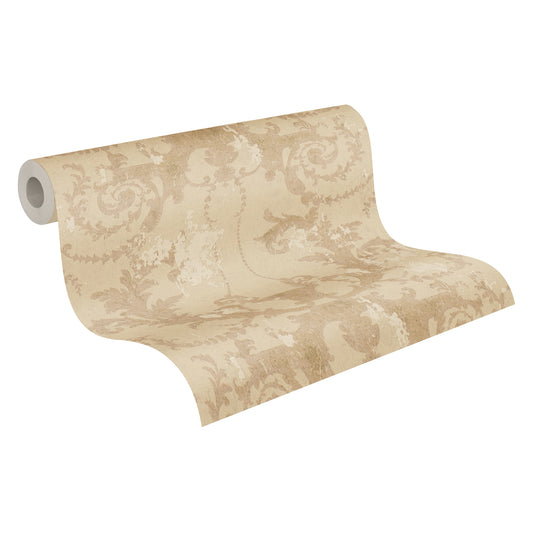 A.S. Création Barock Tapete Beige 376483 Wandtapete Vliestapete Struktur Vinyl