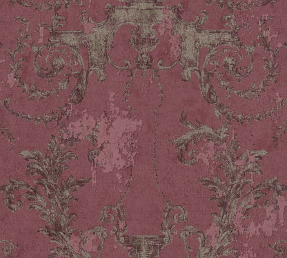 A.S. Création Barock Tapete Rot 376484 Wandtapete Vliestapete Struktur Vinyl