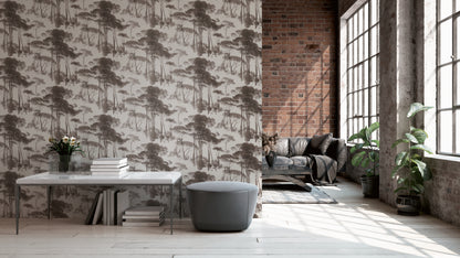 A.S. Création Waldtapete Schwarz 376511 Wandtapete Vliestapete Floral Vinyl