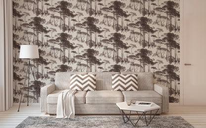 A.S. Création Waldtapete Schwarz 376511 Wandtapete Vliestapete Floral Vinyl