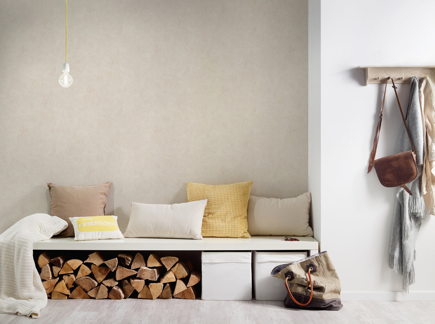 A.S. Création Unitapete Creme 376544 Wandtapete Vliestapete Struktur Unis Vinyl