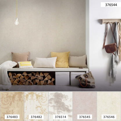 A.S. Création Unitapete Creme 376544 Wandtapete Vliestapete Struktur Unis Vinyl