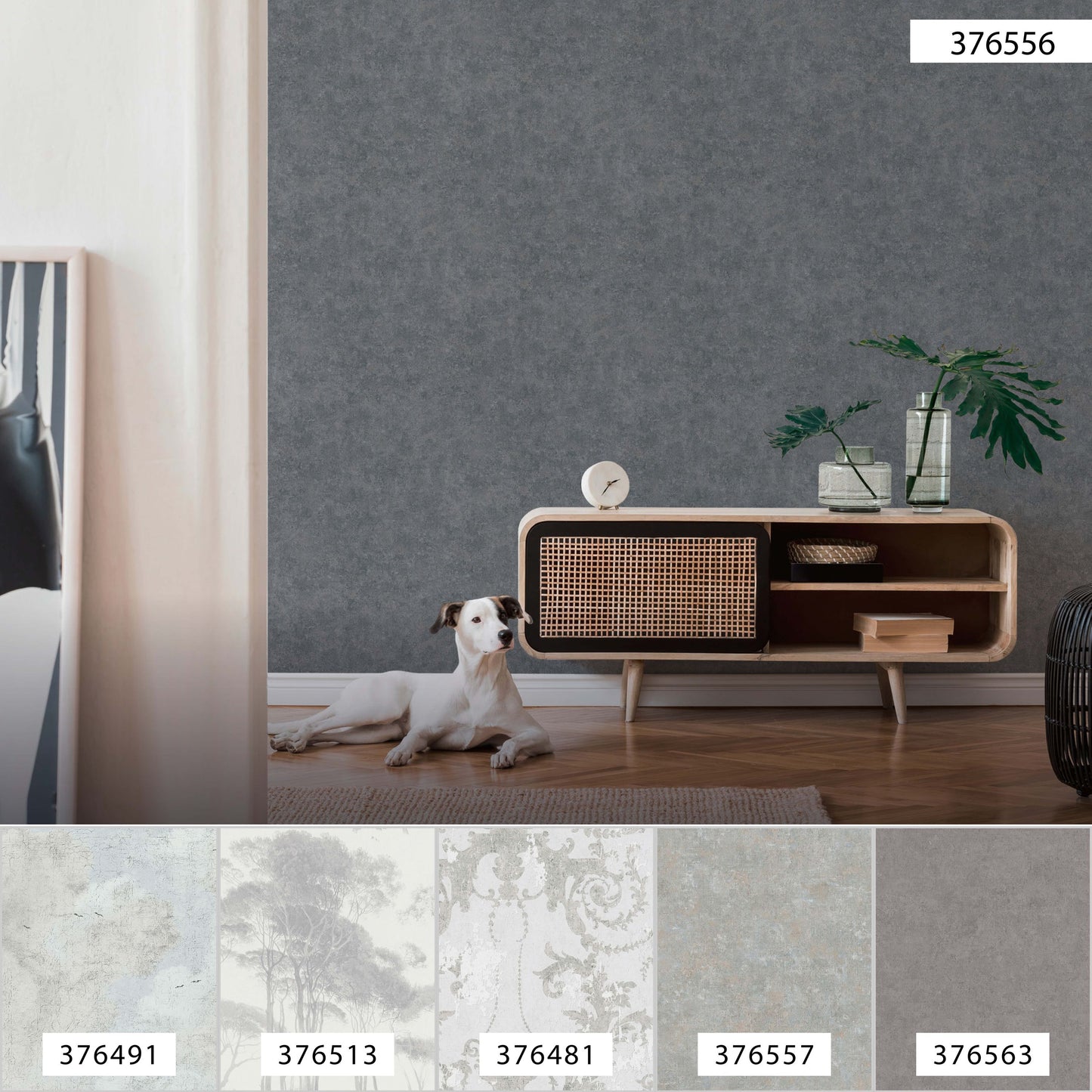 A.S. Création Unitapete Grau 376556 Wandtapete Vliestapete Struktur Unis Vinyl