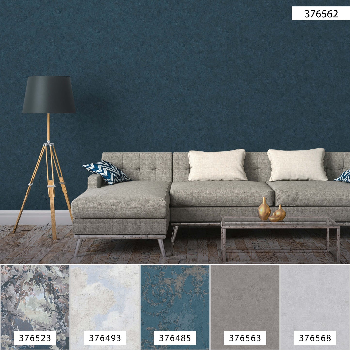 A.S. Création Unitapete Blau 376562 Wandtapete Vliestapete Struktur Unis Vinyl