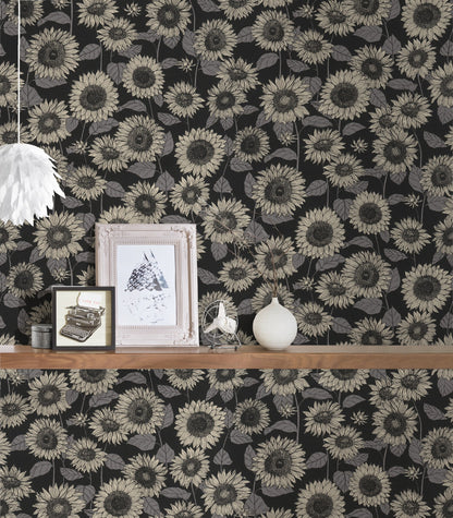 Blumentapete Schwarz Vliestapete 376854 Wandtapete A.S. Création Tapete