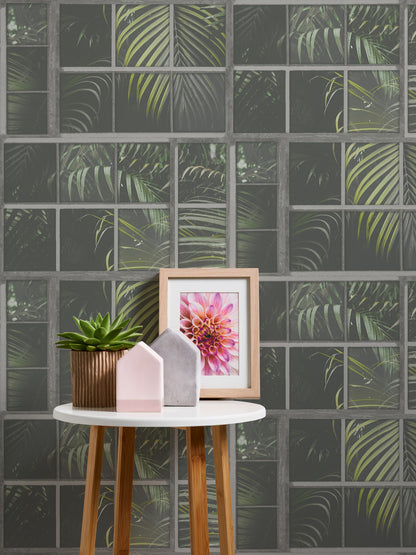 A.S. Création Palmen Tapete Grau 377402 Wandtapete Vliestapete Floral modern