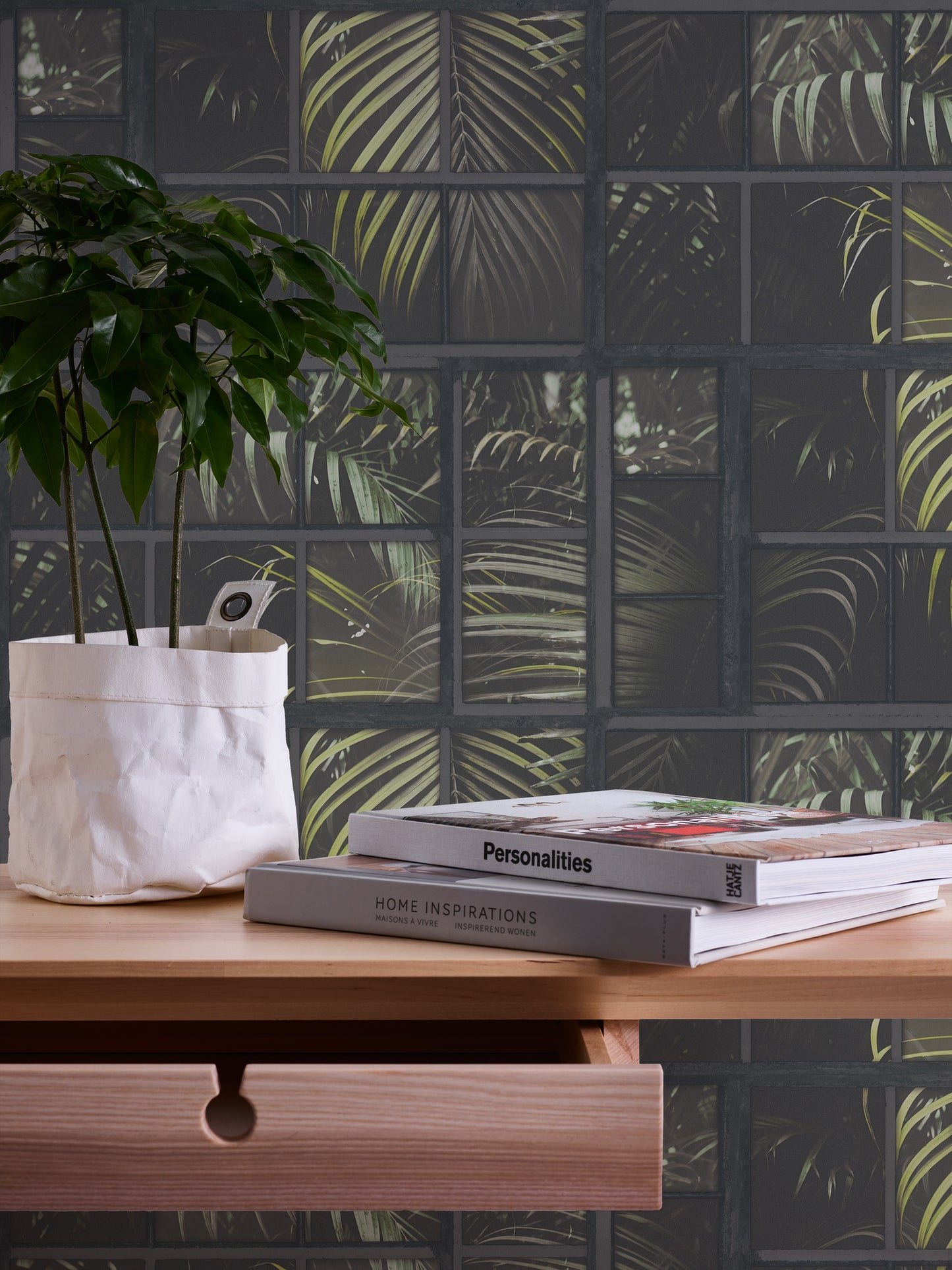 A.S. Création Palmen Tapete Grau 377403 Wandtapete Vliestapete Floral modern