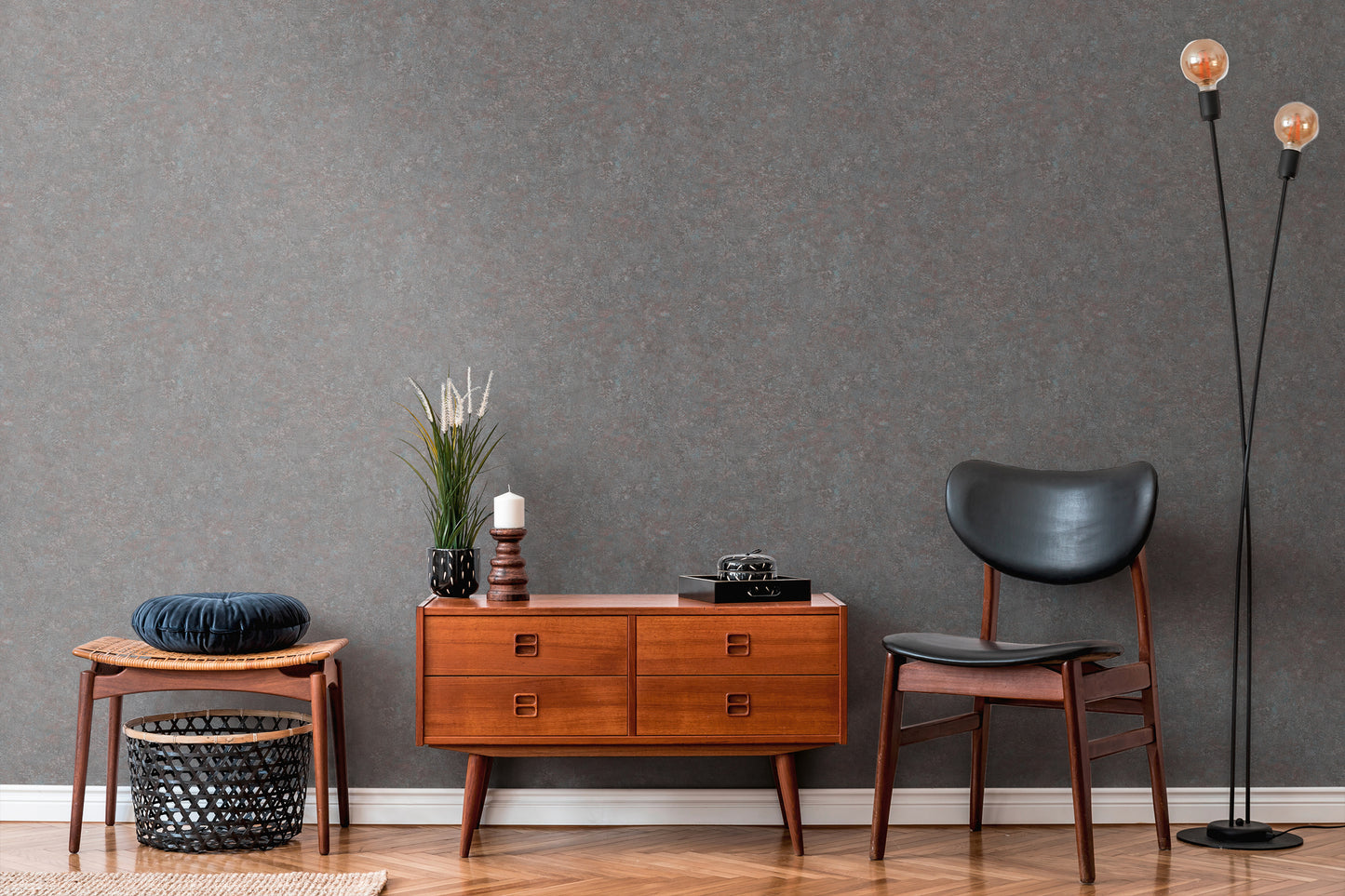 A.S. Création Unitapete Grau 377444 Wandtapete Vliestapete Struktur Unis Vinyl