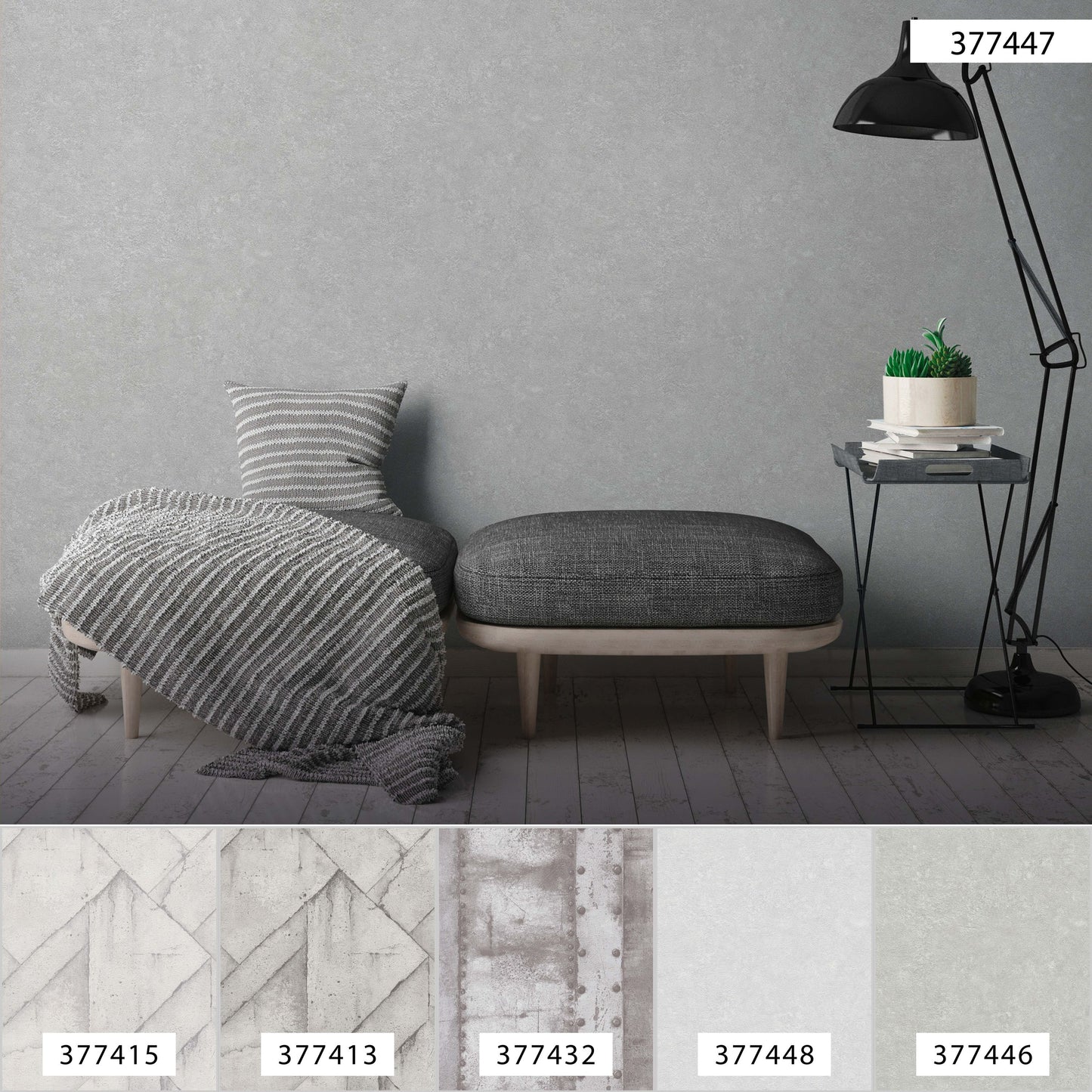 A.S. Création Unitapete Grau 377447 Wandtapete Vliestapete Struktur Unis Vinyl