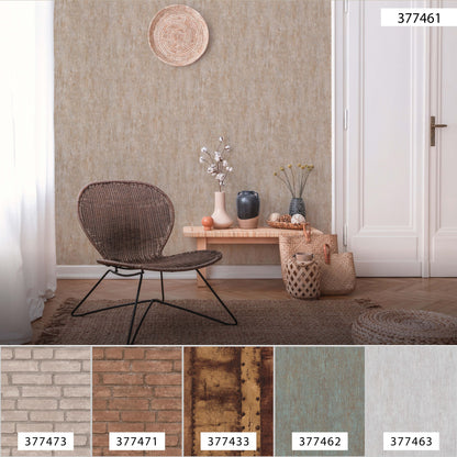 A.S. Création Unitapete Braun 377461 Wandtapete Vliestapete Struktur Unis Vinyl