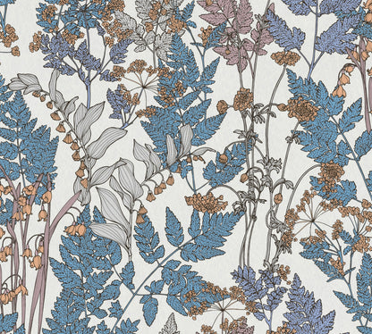 A.S. Création Blumentapete Blau 377517 Wandtapete Vliestapete Natur Floral Vlies