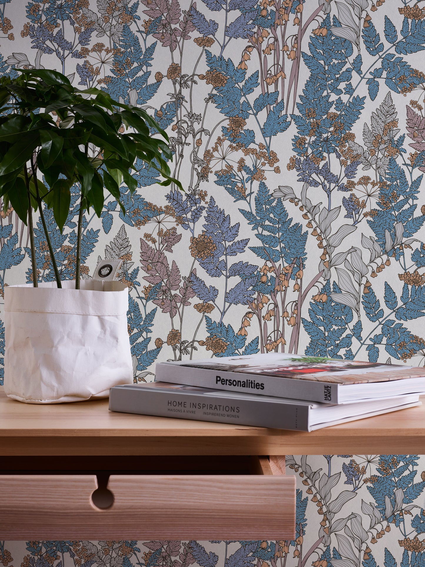 A.S. Création Blumentapete Blau 377517 Wandtapete Vliestapete Natur Floral Vlies