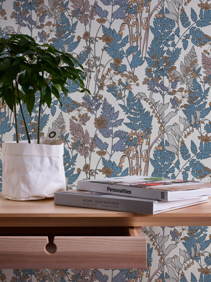 A.S. Création Blumentapete Blau 377517 Wandtapete Vliestapete Natur Floral Vlies