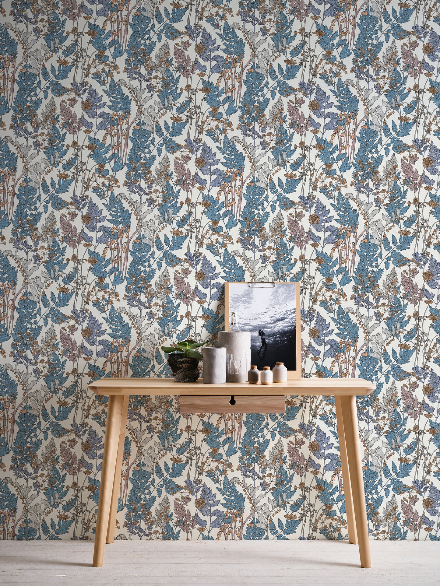A.S. Création Blumentapete Blau 377517 Wandtapete Vliestapete Natur Floral Vlies