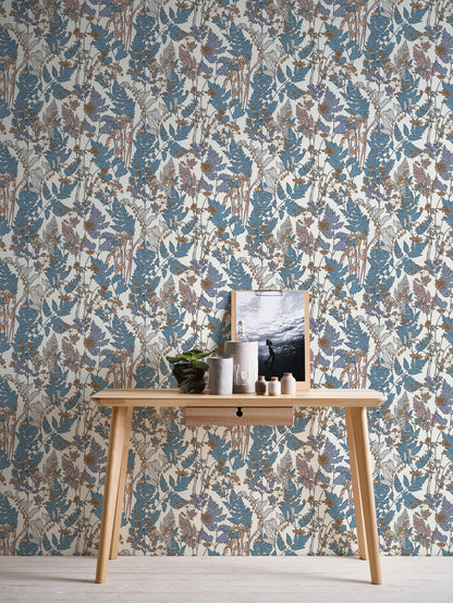 A.S. Création Blumentapete Blau 377517 Wandtapete Vliestapete Natur Floral Vlies