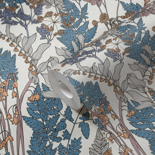A.S. Création Blumentapete Blau 377517 Wandtapete Vliestapete Natur Floral Vlies