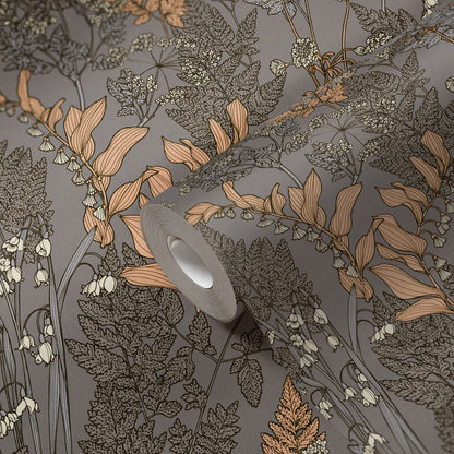 A.S. Création Blumentapete Grau 377519 Wandtapete Vliestapete Natur Floral Vlies